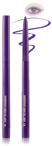 Waterproof Gel Eyeliner Pencil 2-Piece Set In Purple - Long-Lasting Smudge-Proof Quick-Dry Matte Formula With Fine Tip For Precise Easy Control Lining, Ideal For Beginners And Creative Eye Makeup