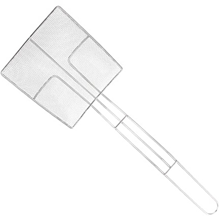 LOPUNER Schiumarola Acciaio Inossidabile Quadrata Rinforzata per Residui Olio Cucina Domestica per Appenderla Resistente Temperature Strumento per Fritture e Filtraggio