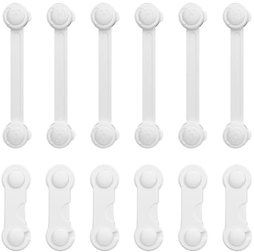 12 Pezzi Blocca Cassetti per Bambini Combinazione, Chiudi Cassetti Bambini, Chiusura Cassetti per Bambini, Blocco Bambino Per Armadio E Cassetti, Blocco Cassetto Per Porta