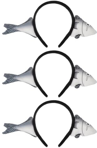 jojofuny Lot de 3 serre-têtes poissons amusants pour femmes - Joli serre-tête animaux marins style spa - Accessoire de déguisement original pour Noël, cosplay et festivals de musique