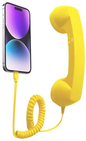 Cell Phone Handset - Type-C Landline Receiver, Old Type Cell Phone Handset for Video Conferences, Calls, Meetings, Work, Laptop, Smartphone, Office, School, Travel, Bedroom, Desktop Communication