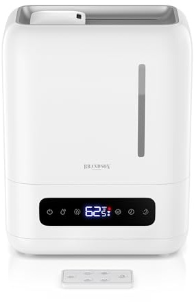 Brandson - Luftbefeuchter 4 Liter mit Fernbedienung - Ultraschall - Display digital – 3 Nebelstufen - Aromafach - Entkeimungsfunktion - Schlafmodus - Schlafzimmer Kinderzimmer