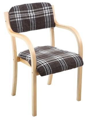 Stapelbarer Esszimmerstuhl aus Holz, moderner gepolsterter Besucherstuhl für Wohnzimmer, Schlafzimmer, Küche, Büro, Empfang, stilvolle und bequeme Sitzlösung