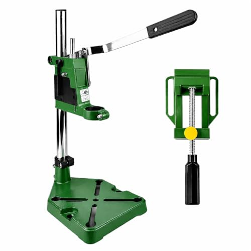 Terryshop74® Supporto a Colonna per Trapano con Morsa – Profondità Foratura 0–60 mm – Alloggiamento Ø 43 mm – Supporto Trapano da Banco per Legno Metallo Plastica – Accessori Inclusi