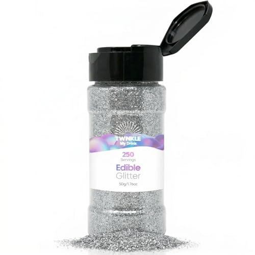 Twinkle my Drink Glitzerpulver für Getränke (Silber - für über 250 Getränke)