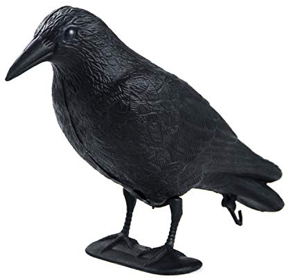 GUGULUZA Stand Full Body Crow Decoy Hunting Plastic Black Crow Decoys w/Feet Stake,Garden Decoration