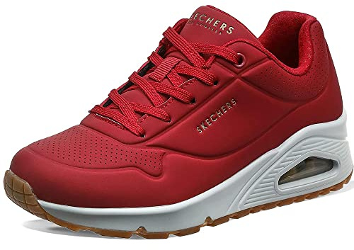 Skechers Uno Stand on Air Sneaker för kvinnor, Röd Vit, 40 EU