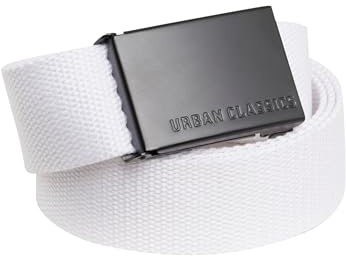 Urban Classics Unisex Canvas Belt white/black, one size