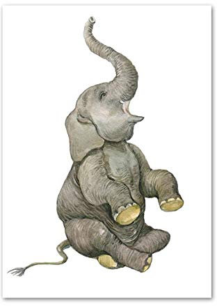 LCSLDW Leinwanddruck，Nette Zirkus Elefant Kinderzimmer Wandkunst Leinwand Malerei Nordic Poster Und Drucke Tiere Wandbilder Baby Kinderzimmer Wohnkultur, 70X100Cm Ohne Rahmen