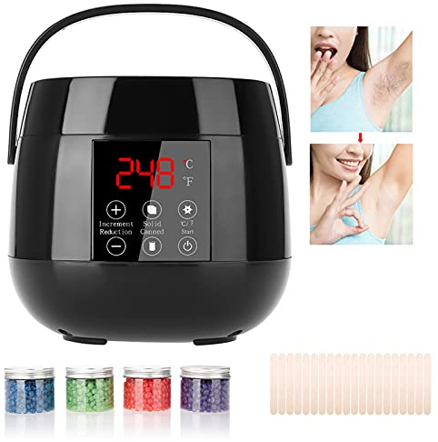Wachswärmer Wachs Haarentfernung Wachsmaschine Set Neuester Wax Enthaarung Wachserhitzer Komplett Wachs Haarentfernung Set für Körper Beine Augenbrauen Bikini