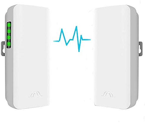 Wireless Bridge,5.8GHz Outdoor Point to Point Access PTP/PTMP Plug & Play CPE Network 300Mbps 2KM Long Range WiFi Wireless Bridge with 12DBI High Gain Antenna,UK POE Power Adapter,2pcs Ethernet Cables