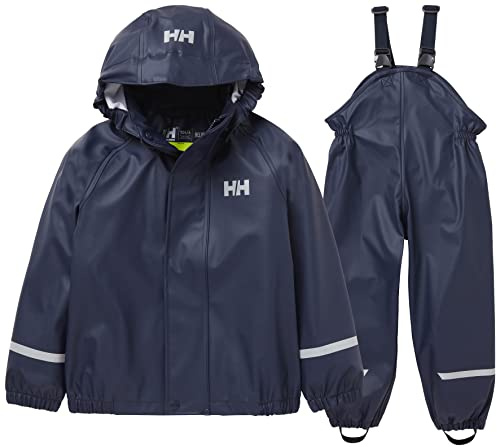 Helly Hansen unisex - barn K Bergen 2.0 Pu Rainset Regn set, Marinblå, 8 år