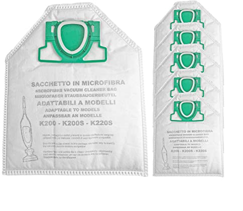 6 Microfleece Vacuum Cleaner Bags, 5 Layers, Suitable for Allergy Sufferers, Premium Quality, Suitable for Vorwerk Kobold VK 200