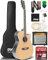 Pyle Kit per chitarra elettrica acustica e amplificatore a spalla mancante, strumento a corde in legno di abete rosso scala 4/4 con amplificatore per esercitazione, 1,04 m