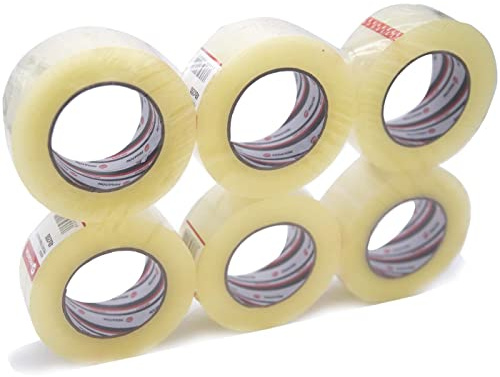 various Cinta de Embalaje Transparente 48 mm x 200 m, Pack de 6 Rollos, Precinto Adhesivo Fuerte para Cajas, Mudanzas, Envíos y Almacenaje, Resistente y Fácil de Usar
