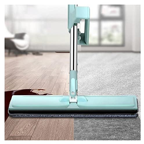 FURUIWUFENG mop Free Hands Squeeze Mop Floor Cleaning Magic Flat Mop Wiper Strip Self-Cleaning Microfiber Pad for Washing Floor window cleaning kit (Color : Mop within 2 pads)