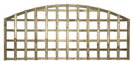 Premier Arch 6x2ft (W: 6ft x H: 2ft) Frameless Rough-Sawn Square Trellis Pressure-Treated Garden Panel with 100-120mm Squares Fence Topper/Wall Art Width 1828mm x Height: 600mm