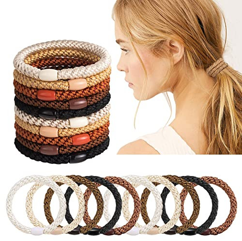 Elastische Haargummis Mädchen, Geflochtener Keine Pull oder Beschädigung Pferdeschwanz Halter, ohne Metall Elastisch Haarbänder für Damen & Mädchen Dickes und Lockiges Haar (20 Stück)
