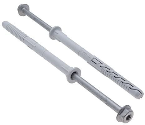 12x140 Hex Torx Skruvar och Pluggar Fast-K Heavy Duty by Keple 25 pack Väggmonteringsskruvar Pluggar Väggpluggar med Rostfritt stål Betongskruvar Väggankerskruv och Väggpluggar
