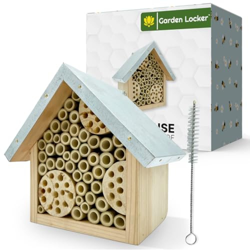 Garden Locker Wild Bee House – Insect Hotel with Metal Roof