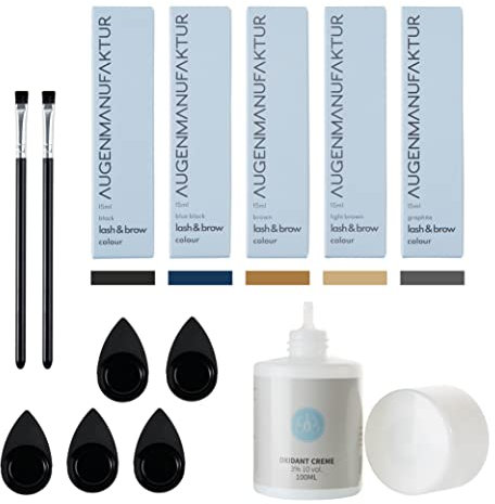 Augenmanufaktur Colour Lash & Brow Kit mit 5 Farben - Set zum Färben von Wimpern & Augenbrauen für ein natürliches und langanhaltendes Ergebnis