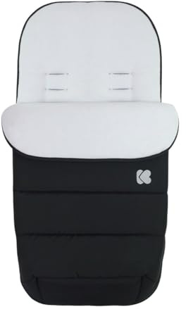 Kikkaboo Saco de pies clásico para cochecito polar cremallera repelente al agua, color:negro