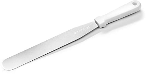 Forgast Edelstahl Winkelpaletten | 38cm | Streichpaletten | Spatel Backen | Streichmesser | Gerade Spatel | Tortenmesser | Kuchenmesser | für Kuchen, Torten, Tortendekoration aus Fondant, Frosting