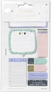 Filofax Good Vibes Haftnotizen Set - 8 verschiedene Haftnotizblöcke - 25 Blatt pro Block - Passend für Filofax Personal & A5 Organizer und Clipbook - 1 Stück