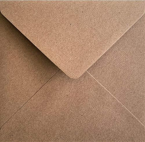 Briefumschläge, aus recyceltem Kraftpapier, 50 x 130 x 130 mm, Braun