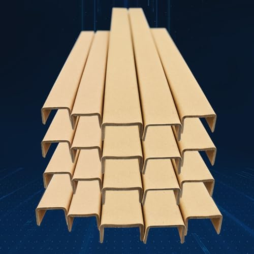 AMUFJJ U-Shape Cardboard Edge Protector, W 3x1.5cm/1.2x0.6in Shipping Box Corner Protectors for Safely Load Logistics, 50 Pack Express Carton Furniture Protection Strip，0.7 3.6 7.2 Ft(0.6m/2ft)