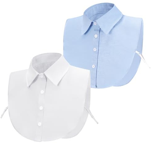 XEPST 2 Stück Frauen Kragen Abnehmbar Krageneinsatz Damen, Hälfte Shirt Bluse Dickey Kragen Detachable Collar Fake Collar Blusenkragen Einsatz Hemdkragen für Damen, Einheitsgröße