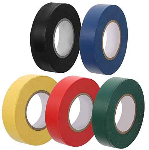 Healeved 5stücke Elektriker Isolierband Aus Pvc Isolierendes Band Für Innen Und Außenbereich Hitzebeständiges Drahtband Schwarzes Und Gelbes Farbiges Isolierband Für Kabelreparaturen Und Wi