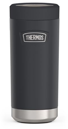 THERMOS ICON SERIES, Slim Beverage Can Insulator - 12 Ounce, Granite - Vacuum Insulated Stainless Steel