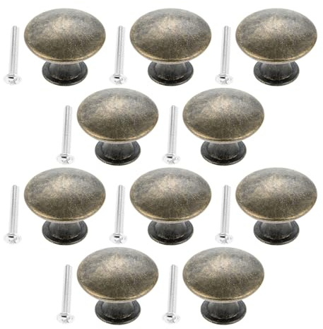 Yetaha 10PCS Vintage Cabinet Knobs, Bronze Drawer Knobs for Furniture Door