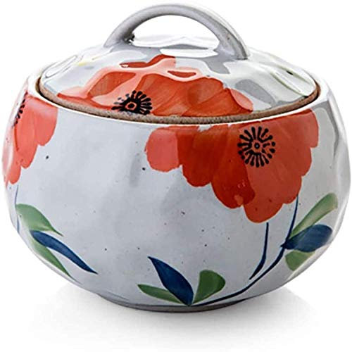 CVNIMV Cocotte avec Couvercle Casserole en céramique Ragoût à Haute température Casserole en céramique Oeuf Lait Poêle à Frire Casseroles de Cuisine 9,5x11,5 cm (4x5 Pouces) Marmite