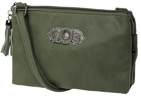Moschen Bayern Trachtentasche Dirndltasche Damentasche Handtasche Umhängetasche Ledertasche - Loden Grün