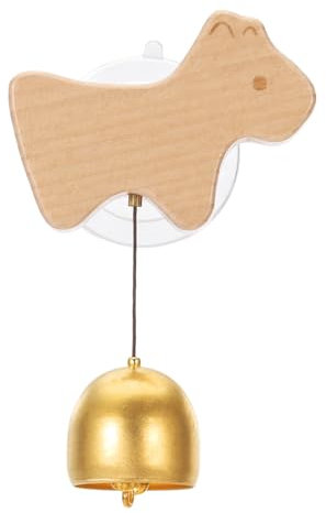 PATIKIL Timbre de Mercader, Timbre de Puerta de Madera con Campanillas Metálicas con Ventosa para la Apertura de la Puerta del Negocio al Entrar, Decoración de Perro