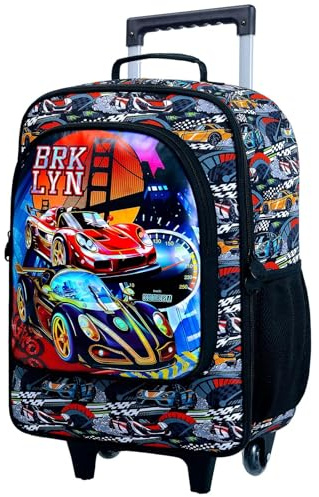 KLFVB Boys Luggage, Suspension Bridge Red Racing Wheels Suitcase for Toddler, Children Travel Carry on Suitcase