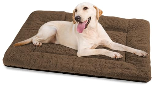 BaoDan Panier Chien, Tapis Chien Grande Taille, 122x75 cm Matelas pour Chiens Lavable Super Doux Dog Bed Imperméable avec Dessous Antidérapant, Le Brun