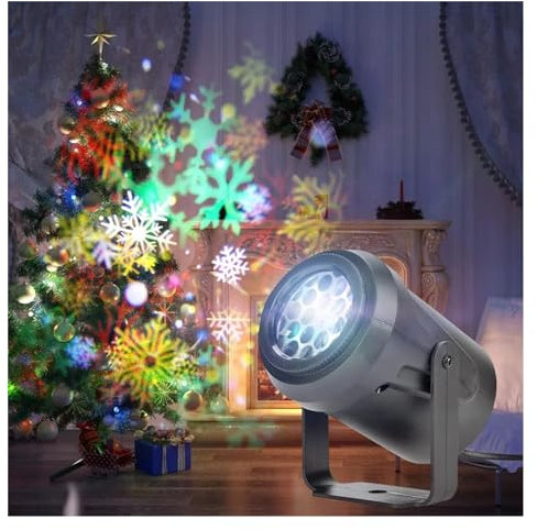 Luci Natale Esterno, Proiettore di Natale Proiezione di fiocchi di neve RGB Proiezione di fiocchi di neve Tempesta di neve LED Luce da palcoscenico rotante Motivo natalizio Decorazioni natalizie ,Hall
