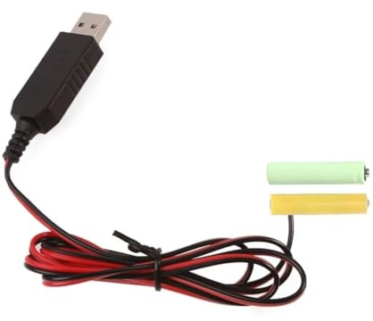 Breeshy USB 5 V auf 3 V LR03 AAA Dummy-Batterie-Eliminierungskabel für Fernbedienung, Radio, LED-Licht, 2 M