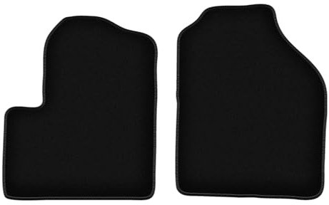 Wielganizator Velours Vorne Fußmatten passend für Ford Transit Connect (2003-2012) | Qualität: Basic - Genaue Passform, rutschfeste Untregrund 2-teilig - Schwarz