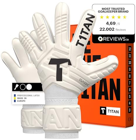 T1TAN Training Torwarthandschuhe Kinder, Herren Classic, Größe 3-12, Torhüter Handschuhe Erwachsene, Tormannhandschuhe Jugendliche, Fußball Torwarthandschuhe, 3-15+ Jahre, Atmungsaktiv, Starker Grip