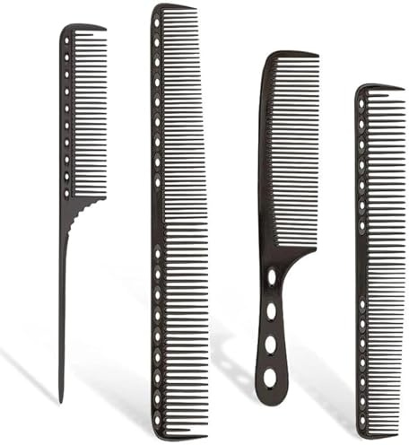 Haarkamm, professionelle Haarkämme, antistatisch, Profi-Salon, Haarpflege, Styling-Werkzeuge (schwarz), 4 Stück