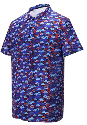 Reloj deportivo para hombre, camisa de solapa para impresión, retro, manga corta, camiseta de tirantes para hombre, bio, azul, S