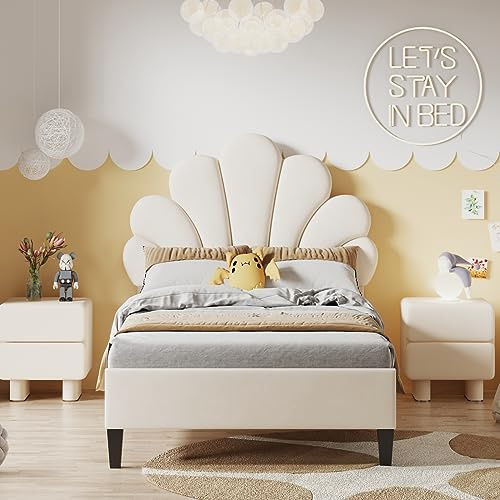 CXHLXYR Doppelbett mit Schubladen, Bett 140 x 200 cm mit gepolstertem Lattenrost, Doppelbett mit Stauraum und USB-Ladestation, gepolstertes Bett 140 x 200 cm mit Schubladen beige (Beige-E, 90 x 200 cm