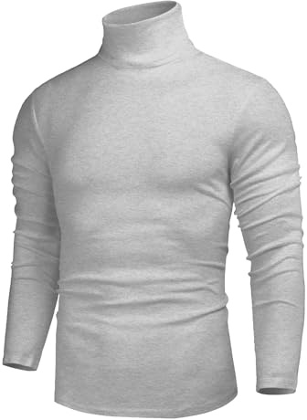 Cegerne Maglione Uomo a Collo Alto Slim Fit – Maglia a Maniche Lunghe in Maglia Fine, Tinta Unita, Pullover Basic Elegante e Confortevole