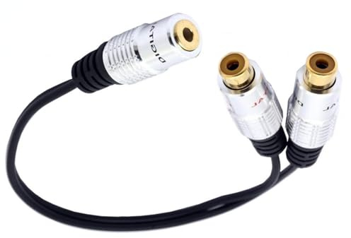 Xuancai 25cm Adapter Cord 3.5mm Female Converter Cable Extension Line Gold Plated Connectors Designing Stereo Y Splitter Wire
