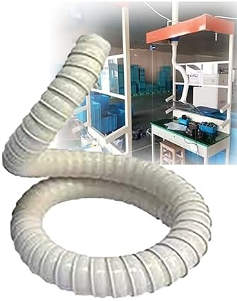 Verstellbarer Absaugarm, industrielle Staubabsaughaube mit verstellbarem Abluftrohr for Schweißarbeiten und Werkstattbelüftung(Cream,Dia 20cm x L 150cm)