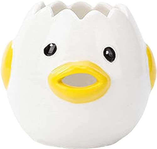 2XK-NOV Separador de huevos, separador de yema de huevo de cerámica, separador de filtro clara de huevo, herramienta extractora de huevos, Lindo cocina portátiles para hornear (amarillo)